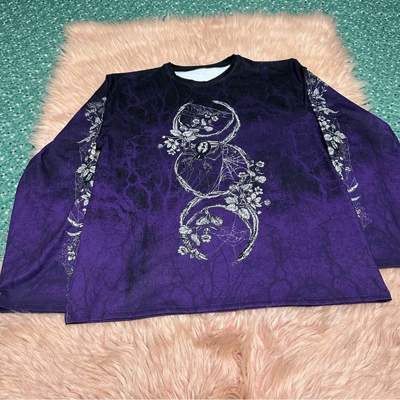 Blackmilk Purple Graphic Long Sleeve Shirt oversized - Picture 2 of 8